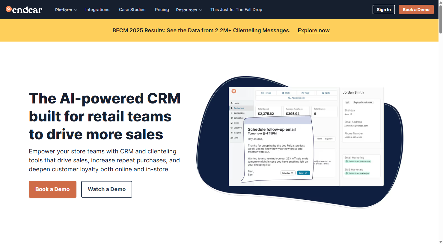 Endear AI-powered CRM for retail teams with clienteling tools
