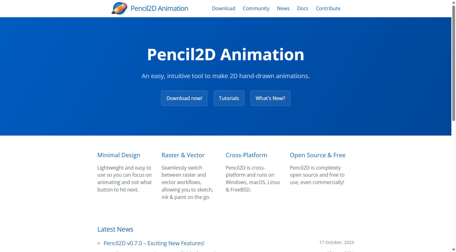 Pencil2D open-source 2D animation software with minimal design
